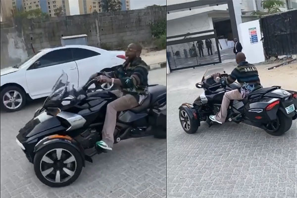 The Moment Davido Was Spotted Cruising N15m Can-Am Spyder F3 Trike