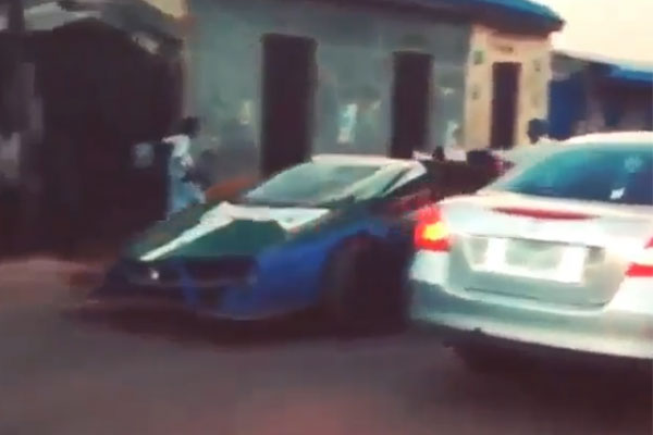 See How Onlookers Cheered As Young Northerner Repainted His Newly Got Lamborghini, Drove With Excitement (PHOTOS/VIDEO)