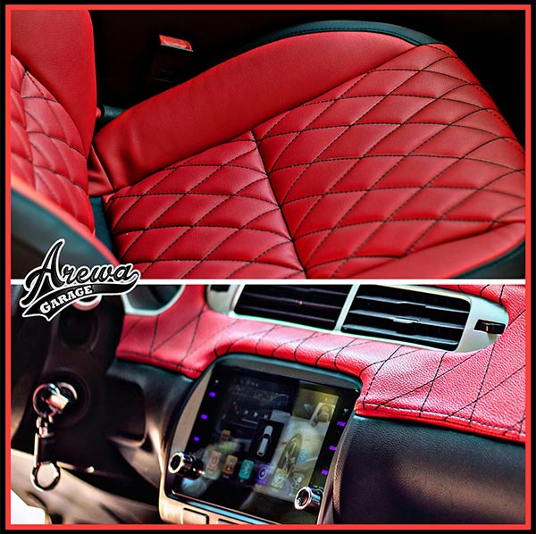 Kaduna Based Arewa Garage Pimps Chevrolet Camaro With Lamborghini Doors And Diamond Stitched Red Leather Interior 