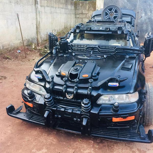 Nigerian Man Modifies Honda Legend To Look Like A Batmobile