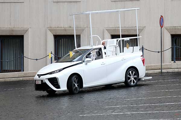 Pope Francis Gifted With A Customized Toyota Mirai Popemobile