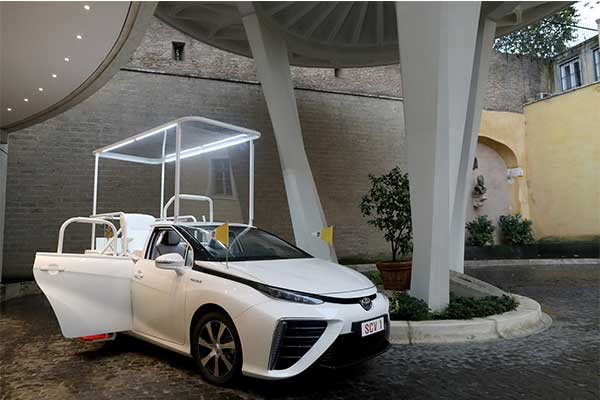 Pope Francis Gifted With A Customized Toyota Mirai Popemobile