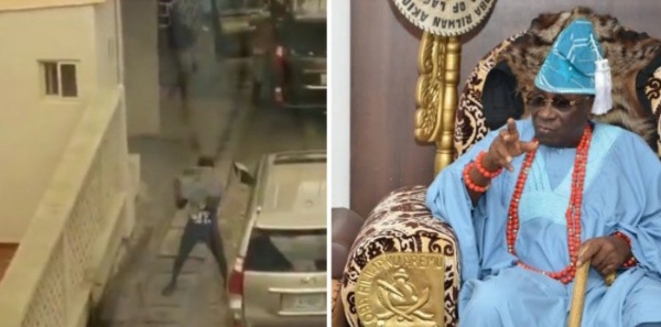 Protesters storm Oba Of Lagos Akiolu's palace, steals goods, vandalise properties and smashed his bulletproof SUV with stone-autojosh