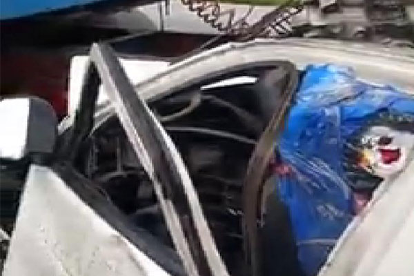 Bus Driver Conveying Pastor David Ibiyeomie’s Book Escaped Death As Bus Collided With Truck, Rendering It Unrecognizable (PHOTOS/VIDEO)