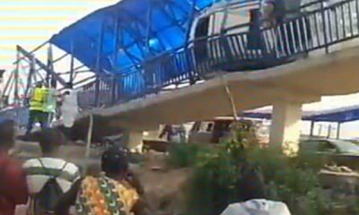 One Dies As Car Climbs Lagos Pedestrian Bridge - autojosh