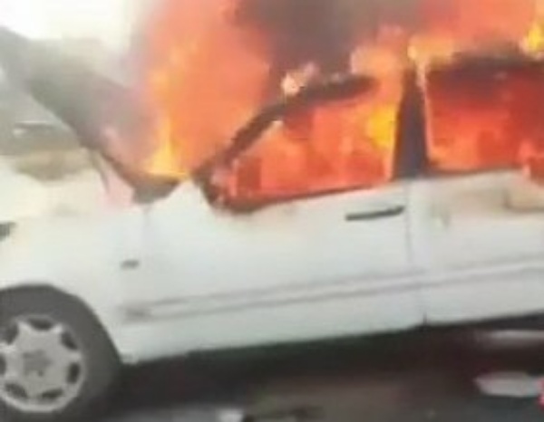Hearse On Fire, Vehicle Conveying Dead Body Burst Into Flames Along Lagos-Ibadan Expressway - autojosh 