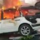 Hearse On Fire, Vehicle Conveying Dead Body Burst Into Flames Along Lagos-Ibadan Expressway - autojosh