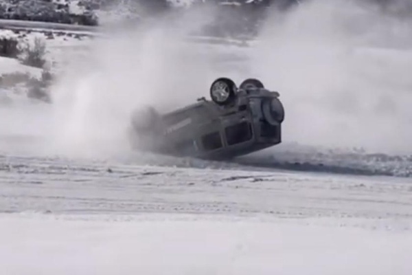 Mercedes G-Wagon Overturns While Drifting On Snow - autojosh