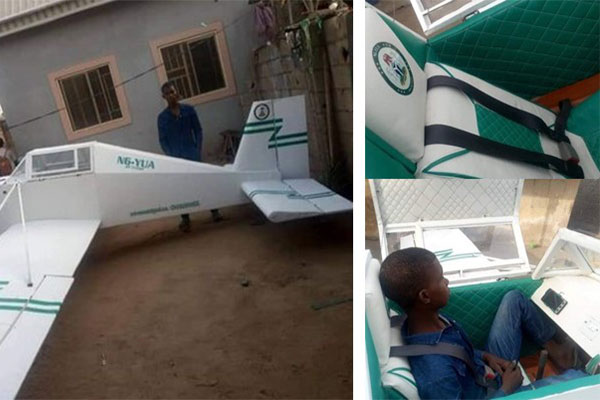 Maths Graduate From Adamawa Shows Off His Replica Mini Plane Built From Scrap Materials - autojosh