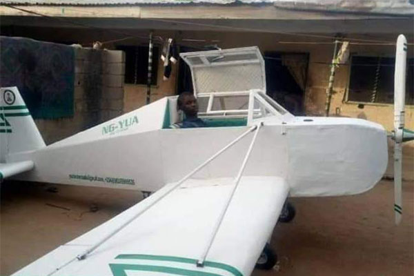 Maths Graduate From Adamawa Shows Off His Replica Mini Plane Built From Scrap Materials - autojosh 