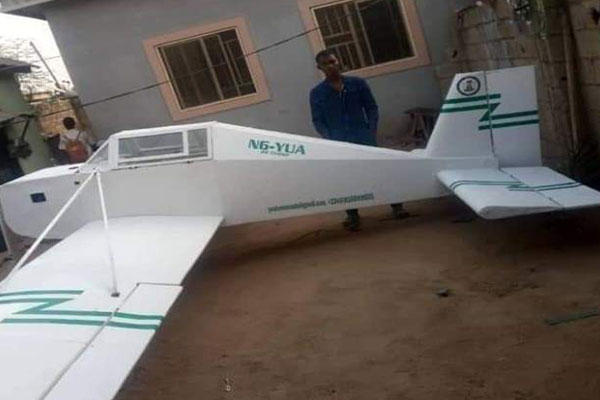 Maths Graduate From Adamawa Shows Off His Replica Mini Plane Built From Scrap Materials - autojosh 