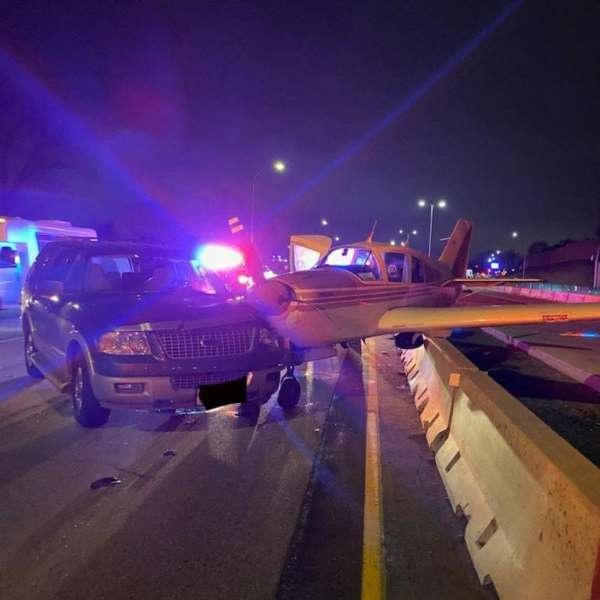 Moment Plane Crashes Into SUV During Emergency Landing On A Highway - autojosh