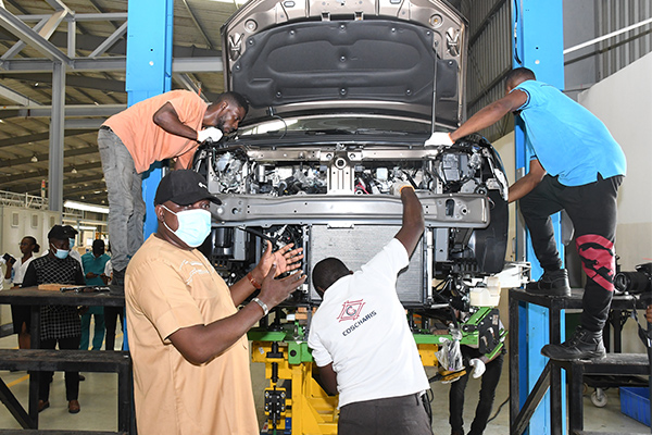 Renault Logan being assembled at Coscharis Motors Assembly Plant, Lagos