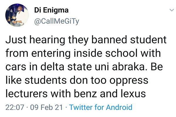 Delta State Polytechnic, Ogwashi-Uku, Bans Students From Driving Cars Within The School Premises, See Reasons (PHOTOS)