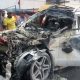 Mercedes-Benz GL SUV Totaled After Ramming Into Truck Carrying Two 20ft Containers In Lagos - autojosh