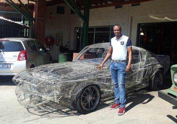 South African Man Wows Ford And Admirers, Creates Replica 1967 Ford Mustang Out Of Wire - autojosh 