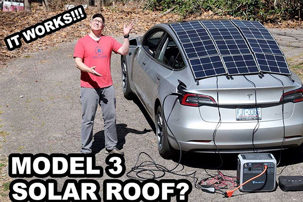 Man Adds Solar Roof To His Tesla Electric Car To Extend Drive Range - autojosh