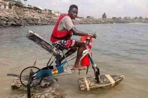 Ghanaian Student Develops Floating Bicycle For People Living In Riverine Areas - autojosh