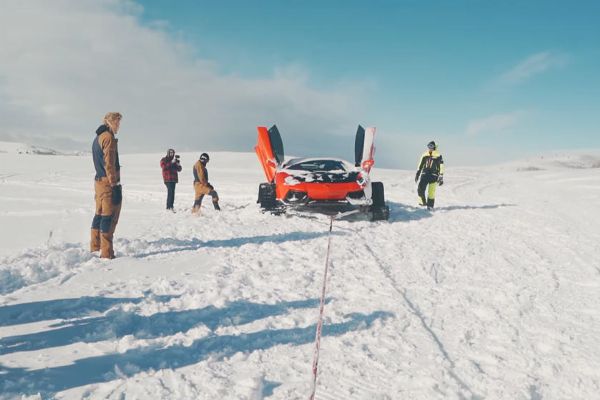 Snowmobile : Watch World’s First Lamborghini On Tracks Conquer The Snow - autojosh 