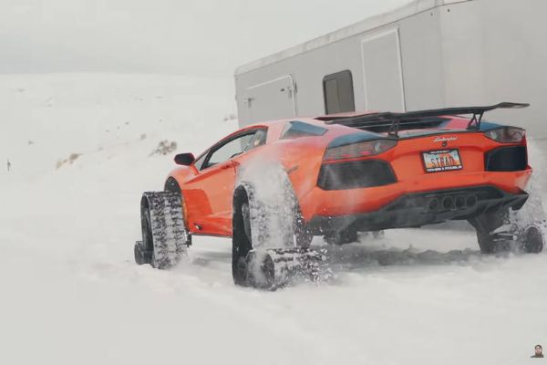 Snowmobile : Watch World’s First Lamborghini On Tracks Conquer The Snow - autojosh