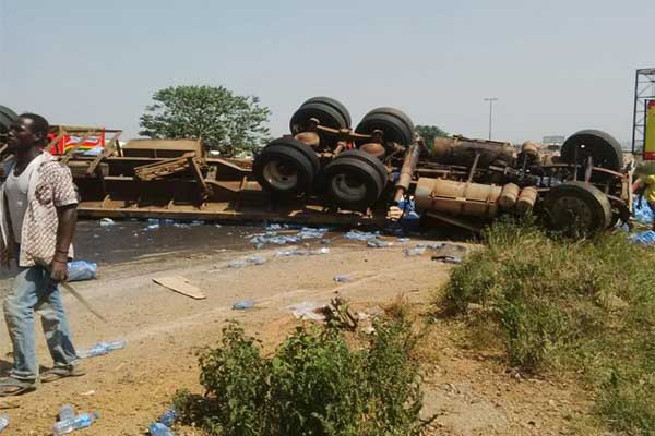 Accident In Abuja As Tanker Kills One, Crushes 3 Cars And A Motorbike Was Involved