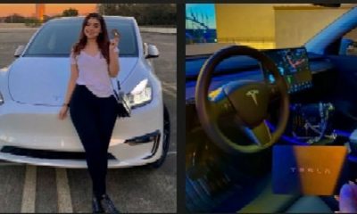 Young Lady Comes Under Attack After Showing Off Her New Tesla Model Y SUV - autojosh