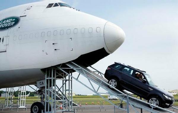 This Is How To Drive A Range Rover Sport Through The Belly Of Boeing 747 Plane - autojosh 