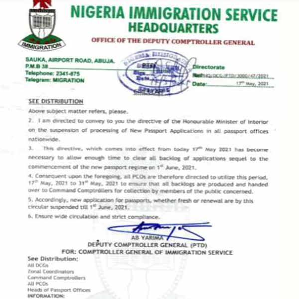 NIS Orders Suspension Of Passport Application Nationwide - autojosh