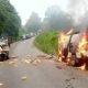Fire Claims Two Lives In Ekiti After Toyota Previa Collided With Bus - autojosh