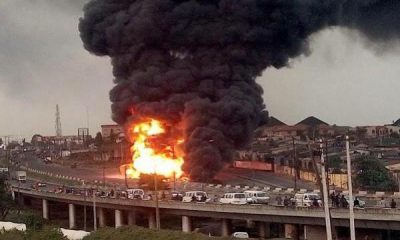 Again, Another Tanker Burst Into Flames On Otedola Bridge, Days After FRSC Insisted Accidents Not Caused By Demons - autojosh