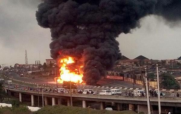 Again, Another Tanker Burst Into Flames On Otedola Bridge, Days After FRSC Insisted Accidents Not Caused By Demons - autojosh 
