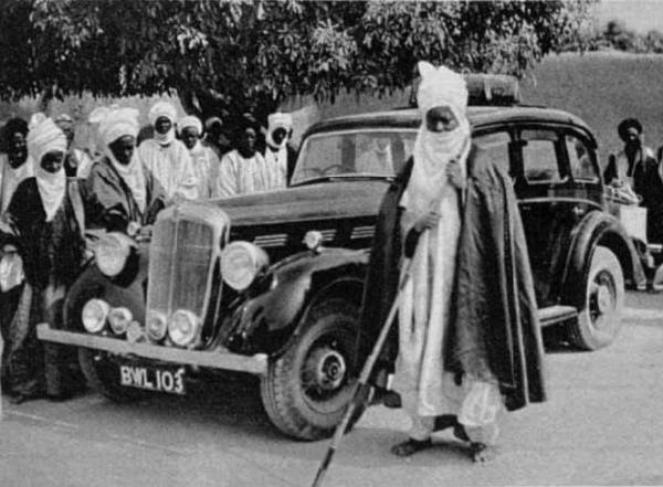 Emir of Kano Abdullahi Bayero Posing With His Morris 8 Gift In 1935 - autojosh 
