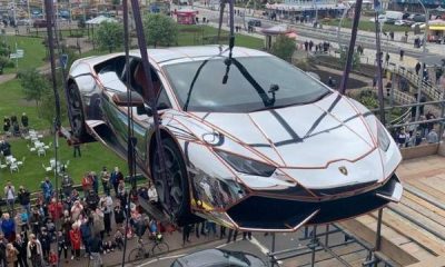 N328m Lamborghini Huracan Supercar Lifted By Crane Into A Night Club Set For Launch In June