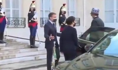 Muhammadu Buhari Arrives In Style At Elysee Palace In France In Audi A8 L Security Bulletproof Limousine - autojosh