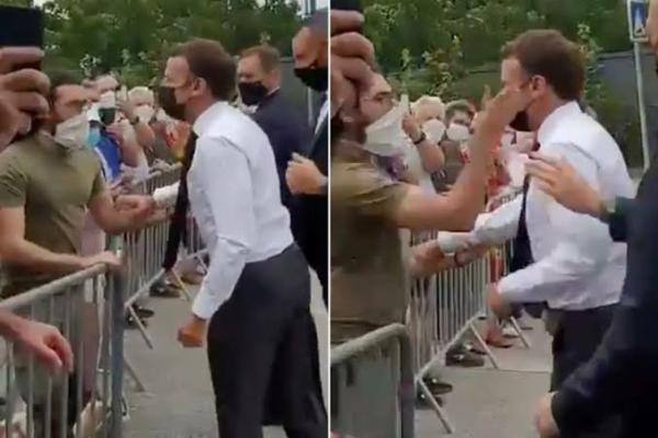 Moment French President Macron Got Slapped After Exiting His Car To Greet Crowd - autojosh 