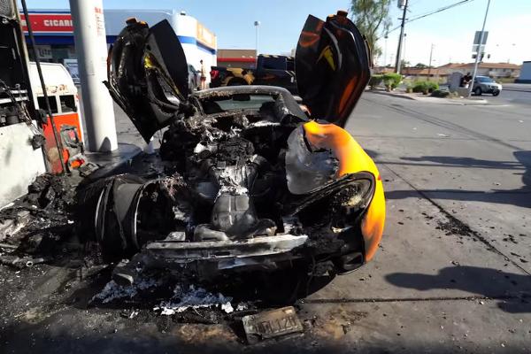 McLaren 570S Worth ₦120M Burst Into Flames While Being Filled Up At Petrol Station - autojosh