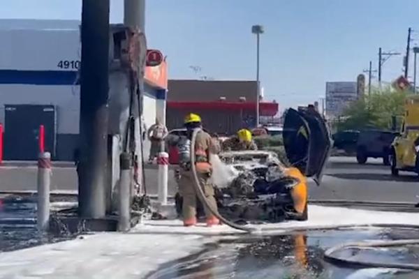 McLaren 570S Worth ₦120M Burst Into Flames While Being Filled Up At Petrol Station - autojosh 