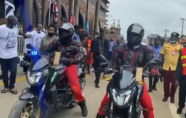 Moment T.B. Joshua's Corpse Arrived At Synagogue In Mercedes Hearse Accompanied By Motorcycle Escorts - autojosh 