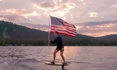 Mark Zuckerberg Celebrates July 4 Holding The US Flag While Surfing On His Expensive Electric Hydrofoil - autojosh