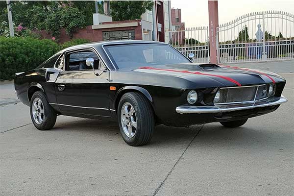 This A 2009 Hyundai Accent That Has Been Modified Into A 1969 Ford Mustang