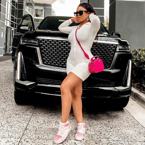 BBN Star Nina Ivy Poses With 2021 Cadillac Escalade In First Photos After Butt Surgery - autojosh 