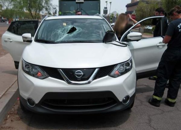 Secure Your Loads : Metal Pole Launched From Truck Crashes Through SUV Windshield, Misses Driver - autojosh 