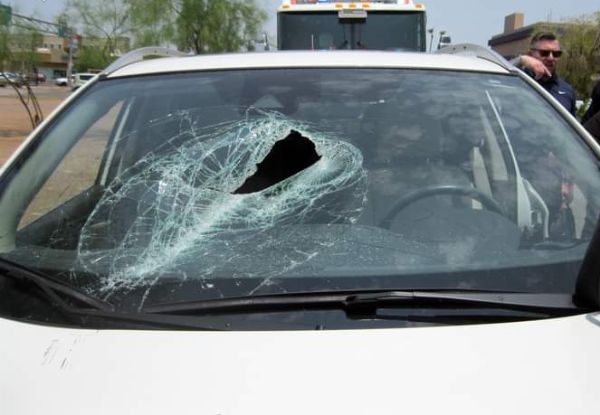 Secure Your Loads : Metal Pole Launched From Truck Crashes Through SUV Windshield, Misses Driver - autojosh 