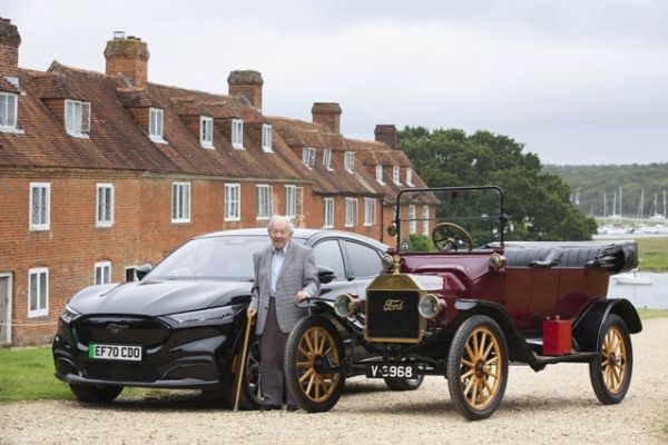 101 Yr Old Who Learned To Drive In A Ford Model T Takes Mustang Mach-E Electric Car For A Test Drive - autojosh 