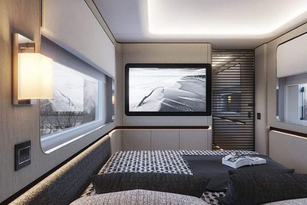 $2m Motorhome Dubbed The 'Land Superyacht' Comes With Two 55-in TVs And A Garage For Ferrari - autojosh 