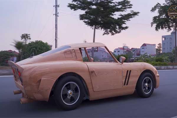 Check Out This Ferrari GTO 250 Carved In Wood That Actually Drives