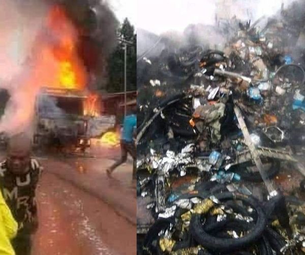 Hoodlum Burn Trailer Loaded With Motorcycle Spare Parts For Disobeying IPOB's Sit-at-home Order - autojosh