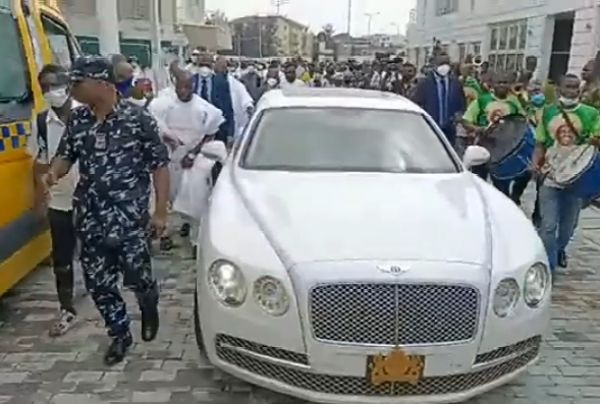 Moment Ooni Of Ife Arrived In His Bentley For The Grand Opening Of Rev. Esther Ajayi's Mega Church - autojosh 