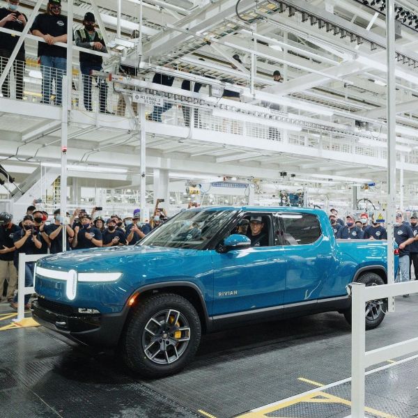 First Production Rivian R1T Electric Pickup Truck Rolls Off Assembly Line - autojosh 