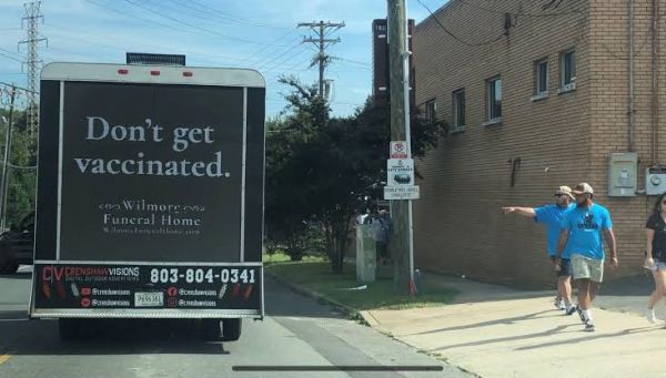 A Funeral Truck With Ad 'Don't Get Vaccinated' Urges People To Get Vaccinated - autojosh 